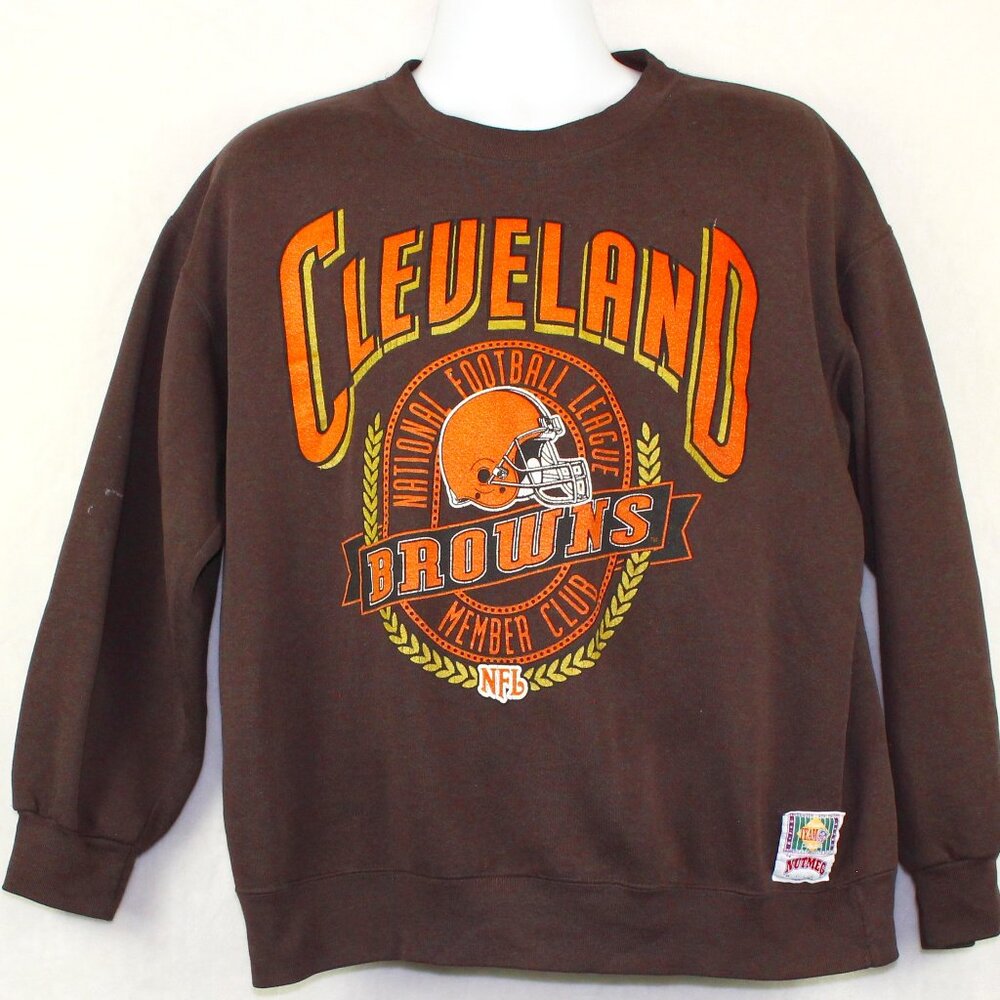 Vintage 90s Nutmeg Cleveland Browns NFL Football Sweatshirt Mens Large
